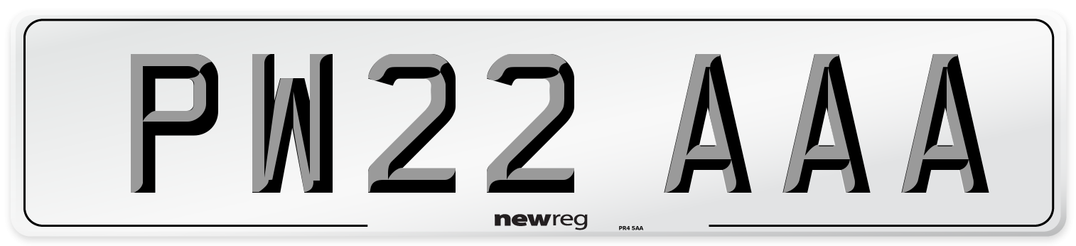 PW22 AAA Number Plate from New Reg